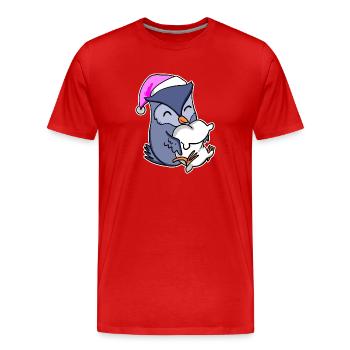 Owl Tired Sleeping Sleep Girl - Men's Premium Organic T-Shirt - red - Front - Damien (186cm)