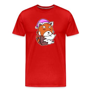Petit panda de l’Ouest - T-shirt bio Premium Homme - rouge - Devant - Damien (186cm)