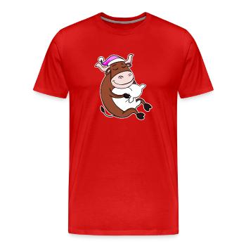 Ox Tired Sleeping Sleeping Girl - Men's Premium Organic T-Shirt - red - Front - Damien (186cm)