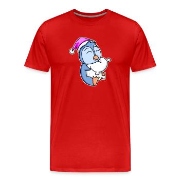 Penguin Tired Sleeping Sleeping Girl - Men's Premium Organic T-Shirt - red - Front - Damien (186cm)