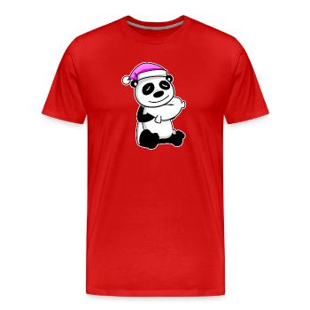 Panda Tired Sleeping Sleeping Girl - Men's Premium Organic T-Shirt - red - Front - Damien (186cm)