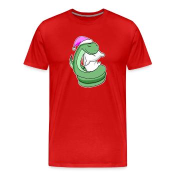 Snake Tired Sleeping Sleep Girl - Men's Premium Organic T-Shirt - red - Front - Damien (186cm)