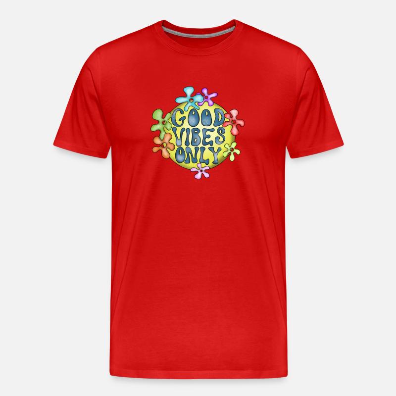 Hippie Love Peace Design - Männer Premium Bio T-Shirt - Rot