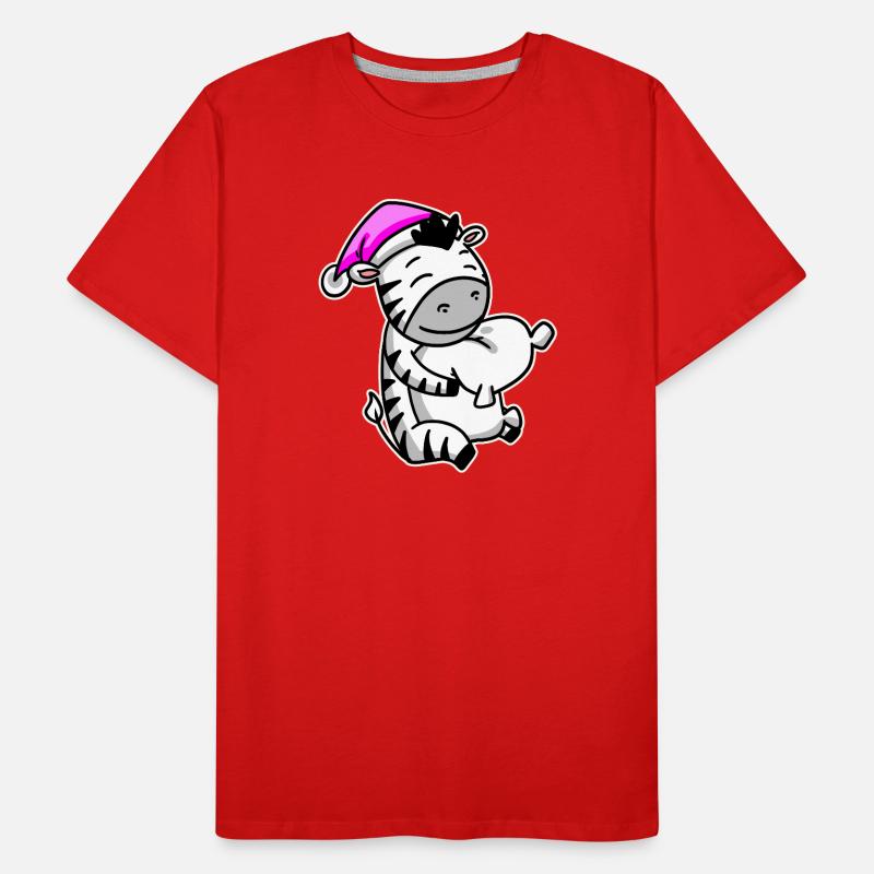Zebra Müde Ausschlafen Schlafen Mädchen Männer Premium Bio T-Shirt