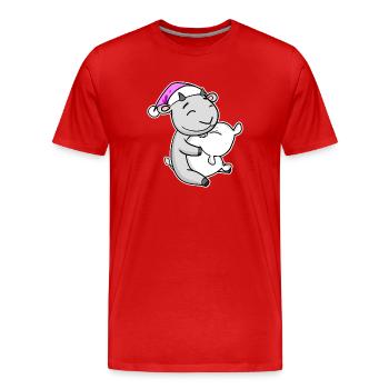 Goat Tired Sleeping Sleeping Girl - Men's Premium Organic T-Shirt - red - Front - Damien (186cm)