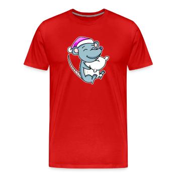 Mouse Tired Sleeping Sleep Girl - Men's Premium Organic T-Shirt - red - Front - Damien (186cm)