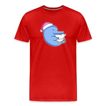 Dolphin Tired Sleeping Sleeping Girl - Men's Premium Organic T-Shirt - red - Front - Damien (186cm)