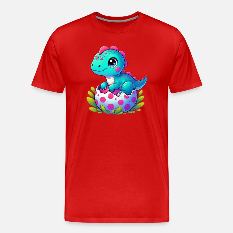 Dinosaurier - Männer Premium Bio T-Shirt - Rot