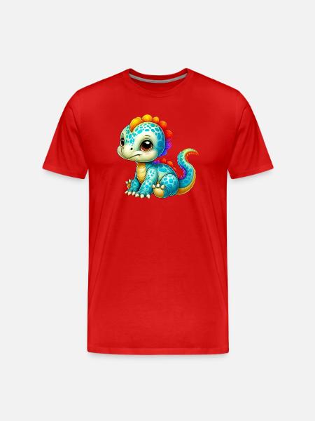 Dinosaur - Men's Premium Organic T-Shirt - red