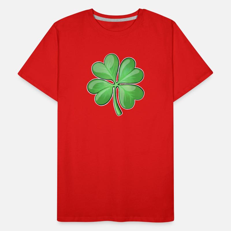 Lebendiges vierblättriges Kleeblatt-Design Männer Premium Bio T-Shirt