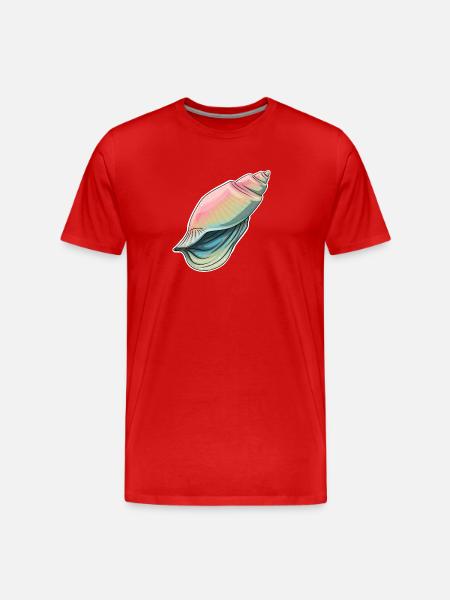 Pastel Seashell Illustration - Men's Premium Organic T-Shirt - red
