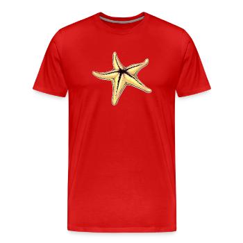 Illustration d’étoile de mer vive pour les vêtements nautiques - T-shirt bio Premium Homme - rouge - Devant - Damien (186cm)
