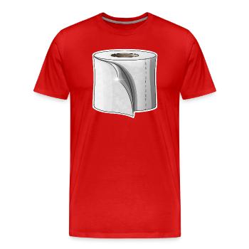 Toilet Paper - Men's Premium Organic T-Shirt - red - Front - Damien (186cm)