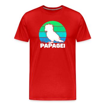 Oiseau, Perroquet, Dicton, Animal, Amoureux Des Animaux, Animal De Compagnie - T-shirt bio Premium Homme - rouge - Devant - Damien (186cm)