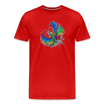 Animal, Oiseau, Perroquet, Amoureux Des Animaux, Animal De Compagnie, Animaux De Zoo - T-shirt bio Premium Homme - rouge - Devant - Damien (186cm)