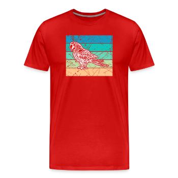 Bird, Jungle, Jungle, Parrot, Zoo, Animal Lover - Men's Premium Organic T-Shirt - red - Front - Damien (186cm)