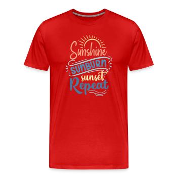 Sunshine Sunburn Sunset Repeat - Men's Premium Organic T-Shirt - red - Front - Damien (186cm)