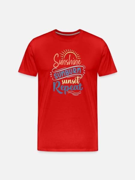 Sunshine Sunburn Sunset Repeat - Men's Premium Organic T-Shirt - red