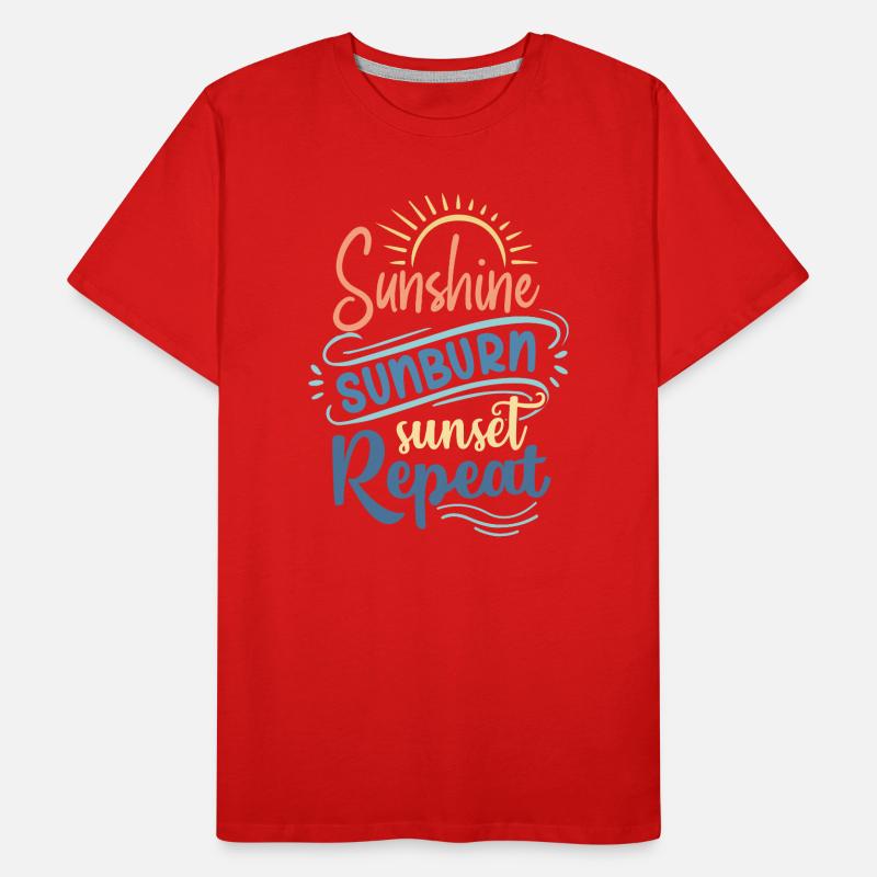 Soleil Coup De Soleil Coucher De Soleil Répéter T-shirt bio Premium Homme