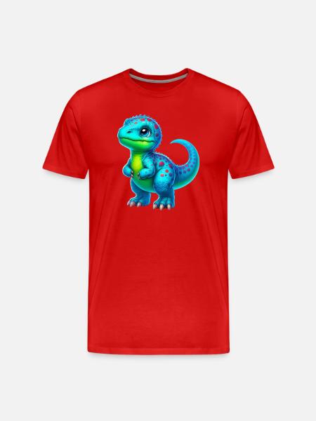 Dinosaur - Men's Premium Organic T-Shirt - red