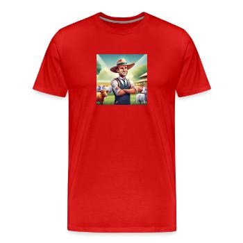 Landwirtschaft, Landwirt, Landwirt, Land - Männer Premium Bio T-Shirt - Rot - Vorne - Damien (186cm)