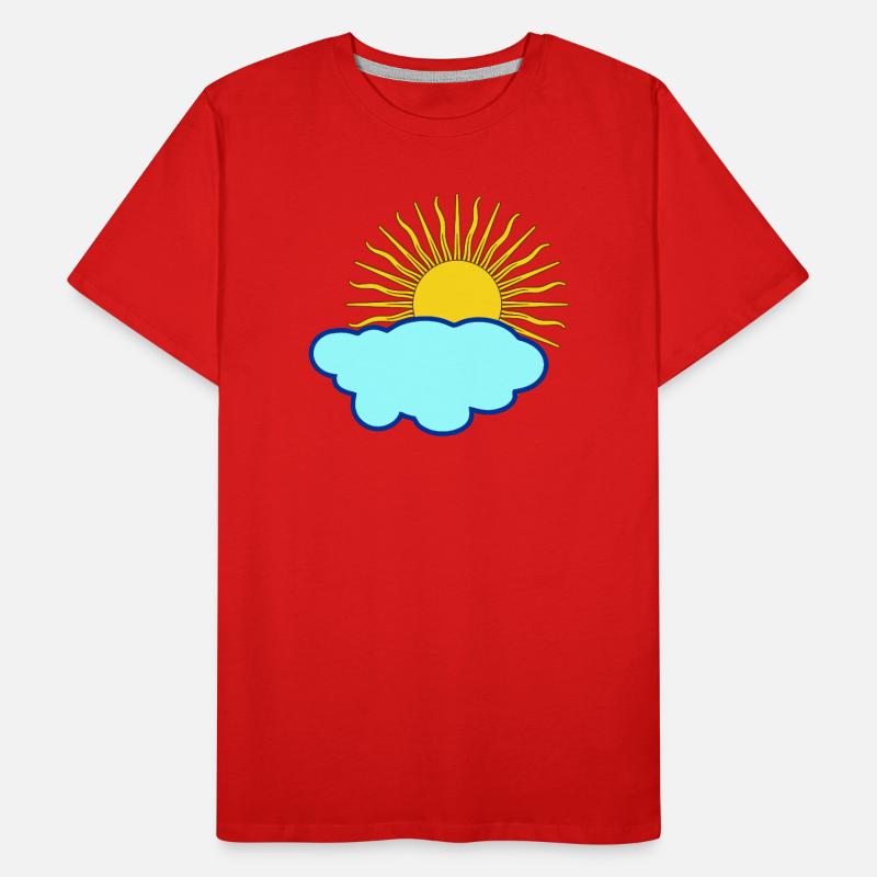 Sonne hinter Wolke Männer Premium Bio T-Shirt