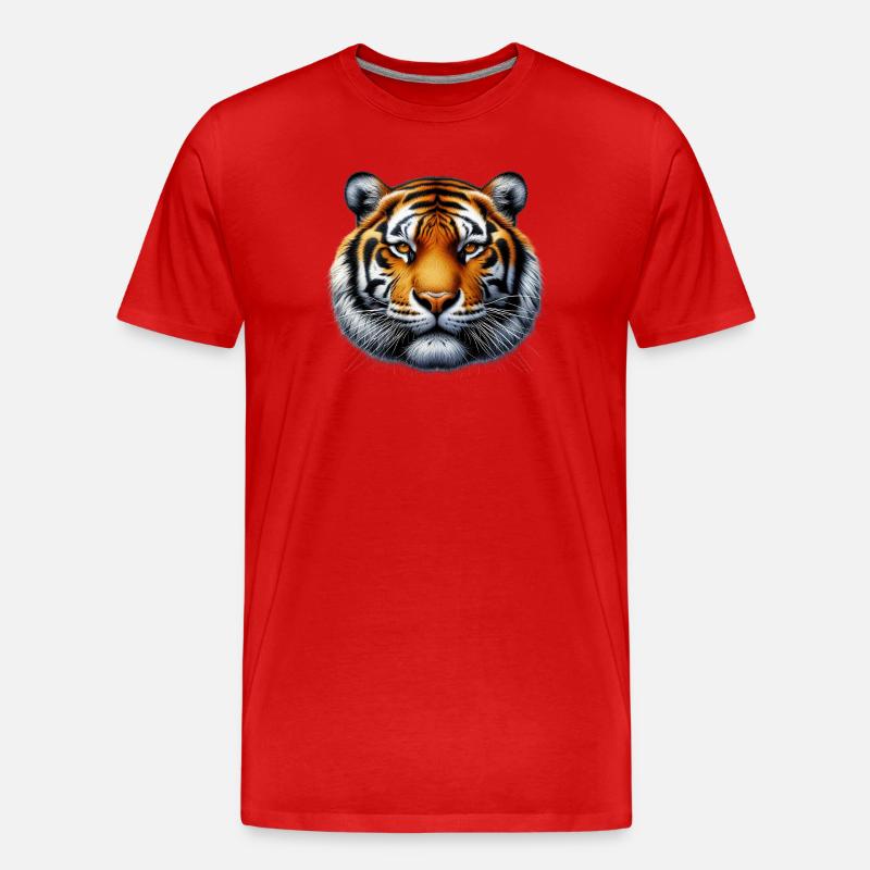 Tiger - Männer Premium Bio T-Shirt - Rot