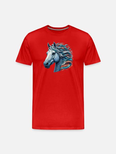 Horse - Men's Premium Organic T-Shirt - red