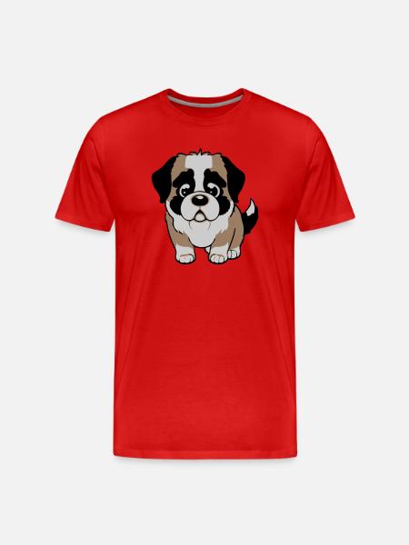 St. Bernard dog - Men's Premium Organic T-Shirt - red