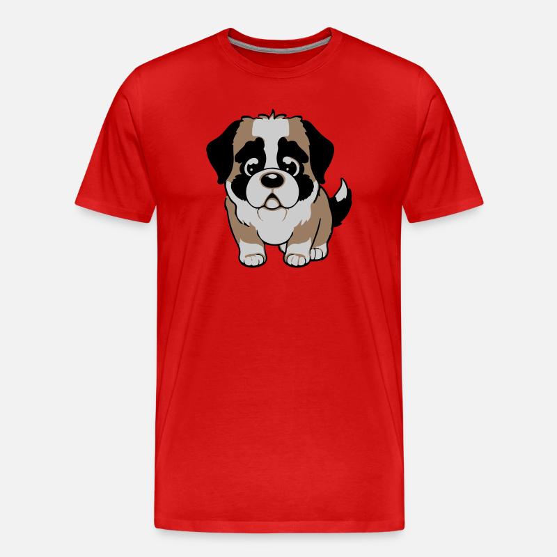 bernhardiner hund - Männer Premium Bio T-Shirt - Rot