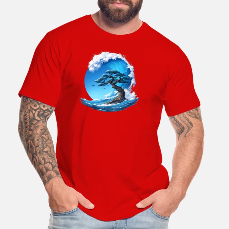 A tree under a wave Men's Premium Organic T-Shirt