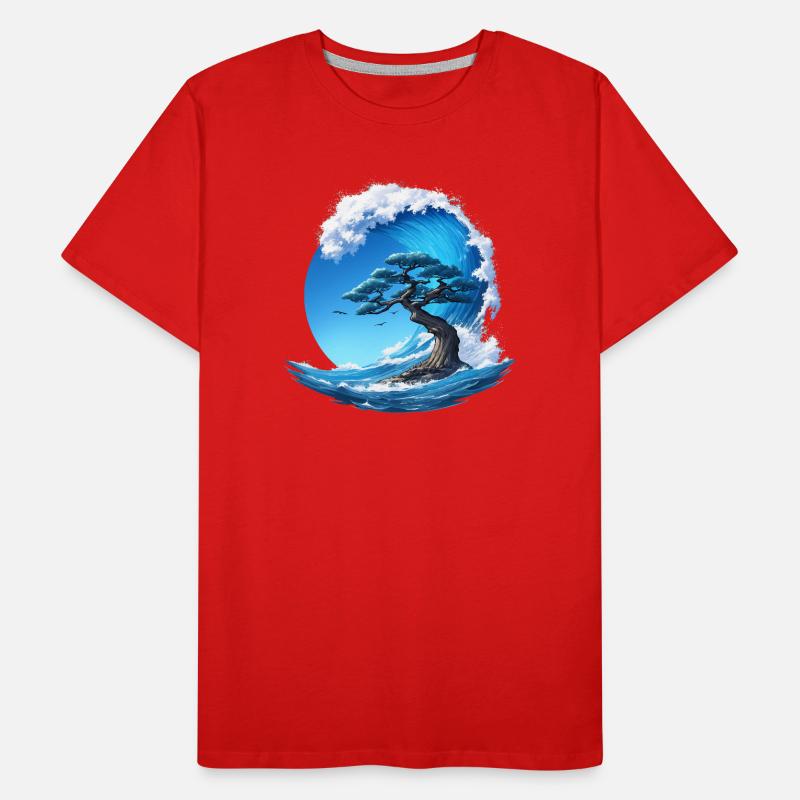 A tree under a wave Men's Premium Organic T-Shirt