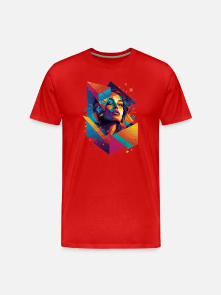 Modern Facial Art - Men's Premium Organic T-Shirt - red