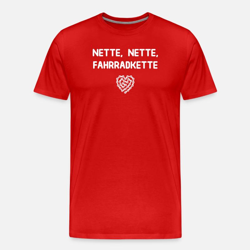 Nette Nette Fahrradkette - Männer Premium Bio T-Shirt - Rot