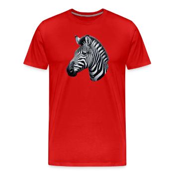 Zèbre - T-shirt bio Premium Homme - rouge - Devant - Damien (186cm)