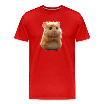 Hamster, Rongeur, Hamster doré, Hamster européen, Hamster - T-shirt bio Premium Homme - rouge - Devant - Damien (186cm)