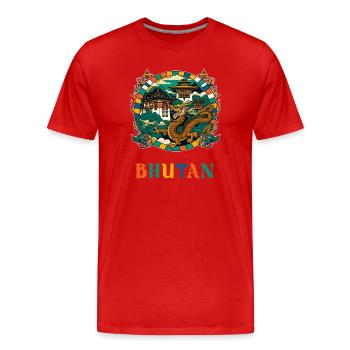 Bhutan Dragon South Asia Thimphu - Men's Premium Organic T-Shirt - red - Front - Damien (186cm)