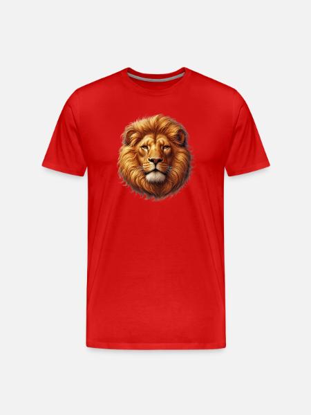 Lion - Men's Premium Organic T-Shirt - red