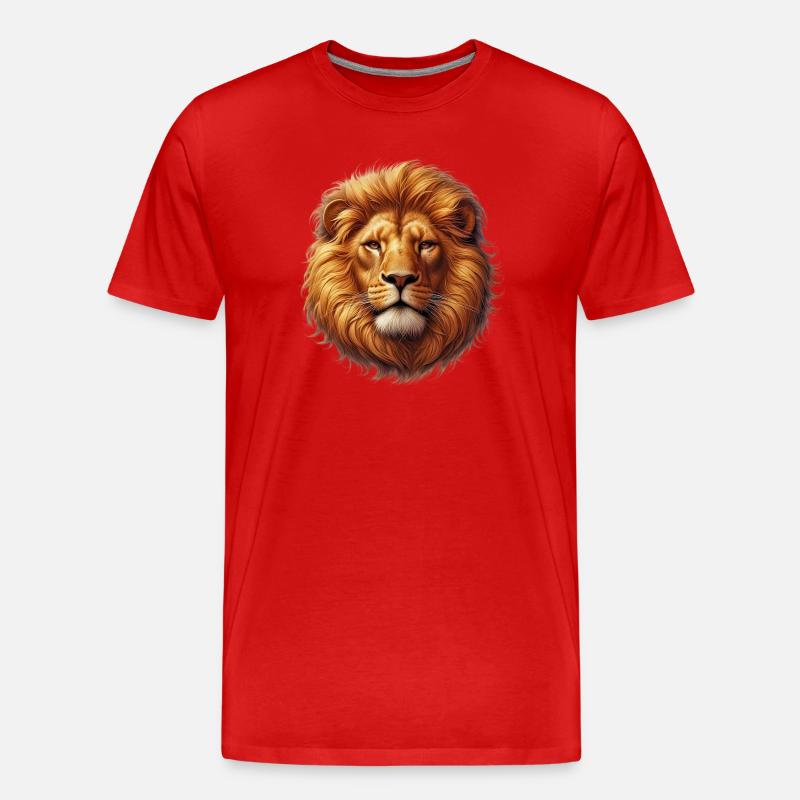 Löwe - Männer Premium Bio T-Shirt - Rot