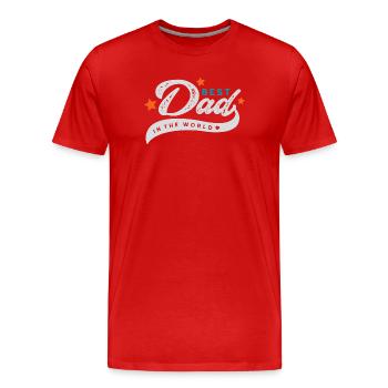 Meilleur papa du monde - T-shirt bio Premium Homme - rouge - Devant - Damien (186cm)