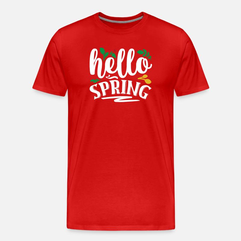 Hallo Frühling - Männer Premium Bio T-Shirt - Rot