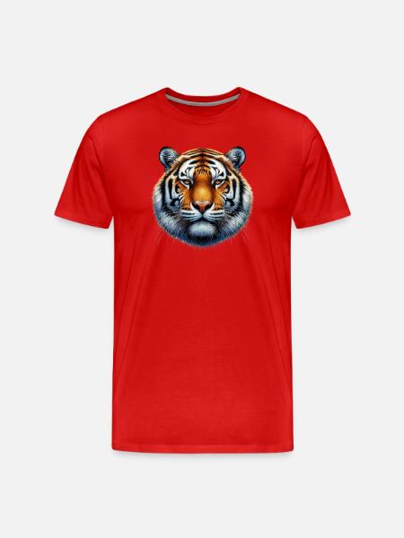 Tiger - Men's Premium Organic T-Shirt - red