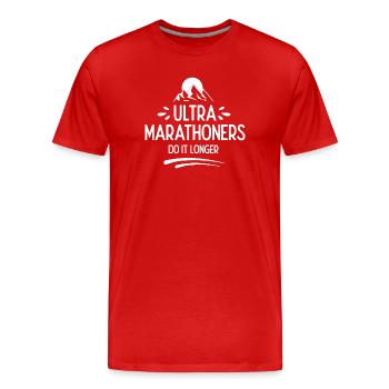 Ultra-Marathonläufer machen es länger - Männer Premium Bio T-Shirt - Rot - Vorne - Damien (186cm)