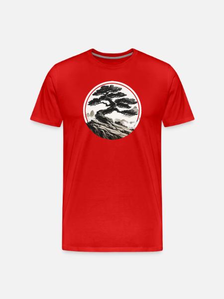 Asian Landscape - Men's Premium Organic T-Shirt - red