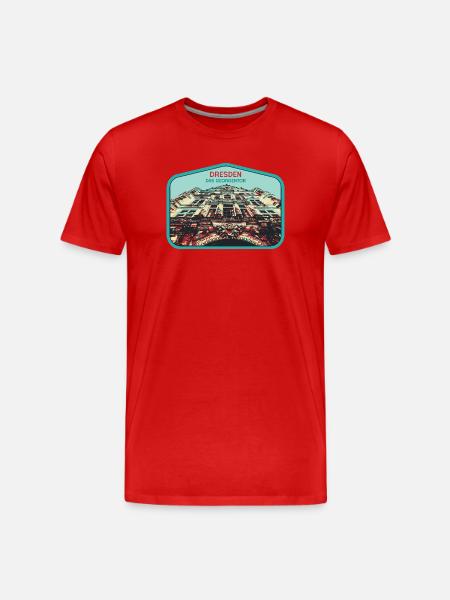 Illustration: Georgentor, Dresden - Men's Premium Organic T-Shirt - red