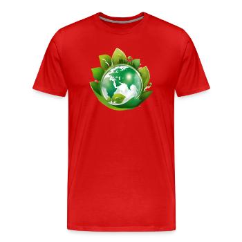 planète terre, mère nature - T-shirt bio Premium Homme - rouge - Devant - Damien (186cm)