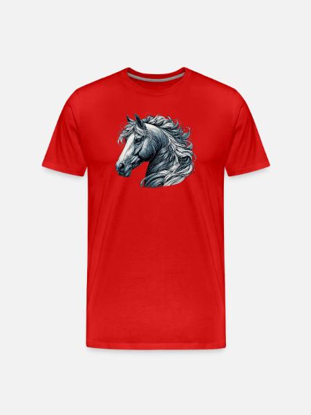 Horse - Men's Premium Organic T-Shirt - red