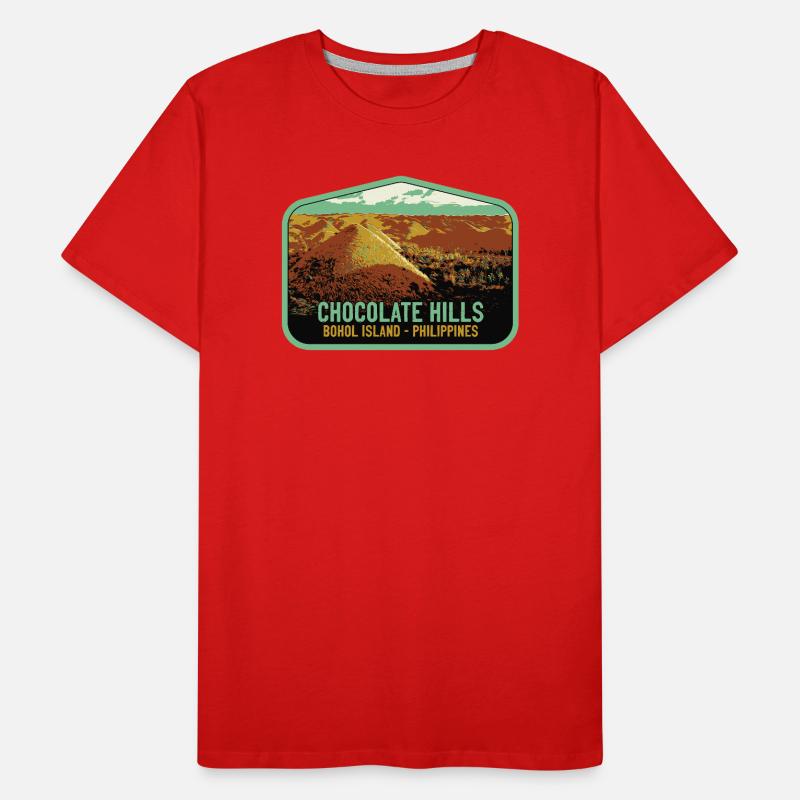 Les Chocolate Hills, ile de Bohol, Philippines T-shirt bio Premium Homme