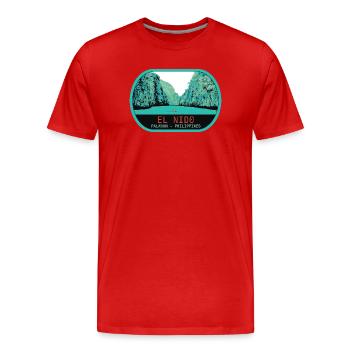 Vue panoramique d'El Nido ile de Palawan - T-shirt bio Premium Homme - rouge - Devant - Damien (186cm)