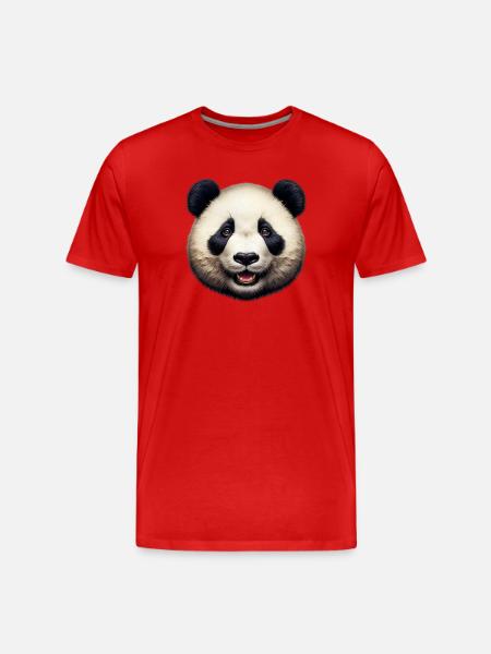 Panda - Men's Premium Organic T-Shirt - red